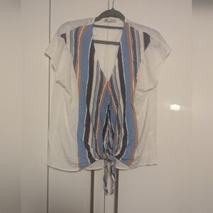 Zara Striped Tee With Bottom Knot